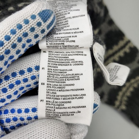 H&M LOGG Sweater Men Medium Gray White 1/4 Button Hand Knitted Pullover Wool - Picture 9 of 12